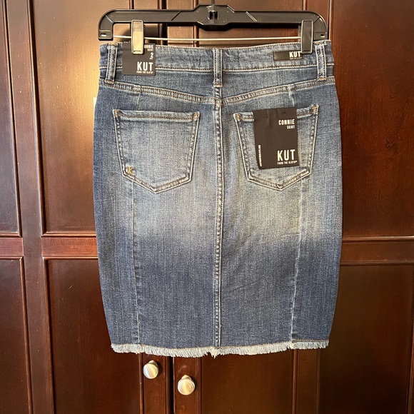 Kut From The Cloth Connie High Low Hem Denim Skirt - Color Blue Size 2 - Picture 11 of 11